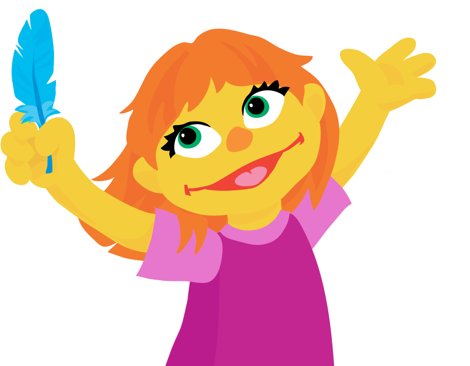 A Cartoon Of A Girl Holding A Blue And Yellow Object