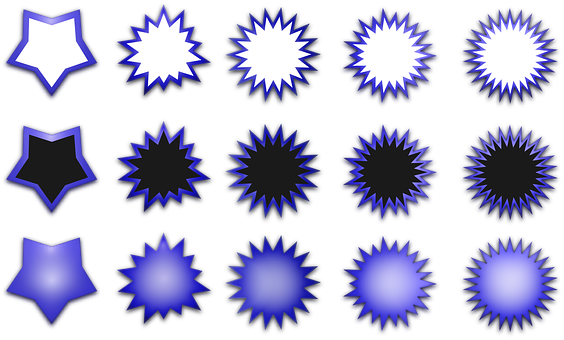 A Group Of Blue And White Stars