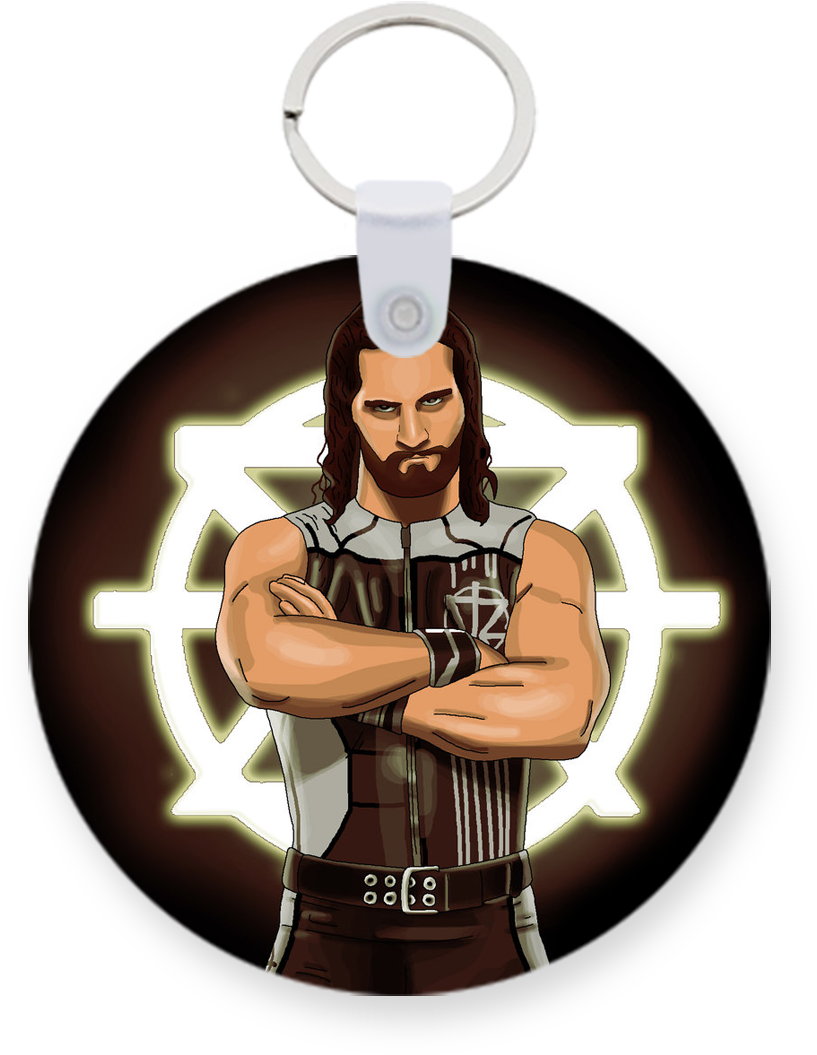 A Man With A Beard And Long Hair Wearing A Leather Vest With A Ring On His Head