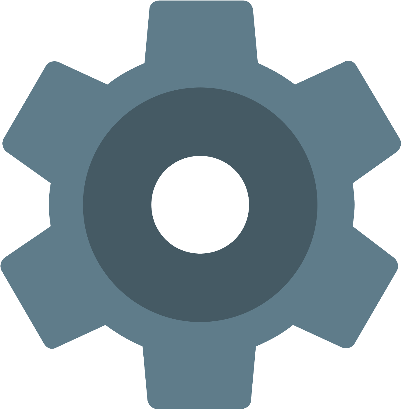 A Grey Gear With A Black Center