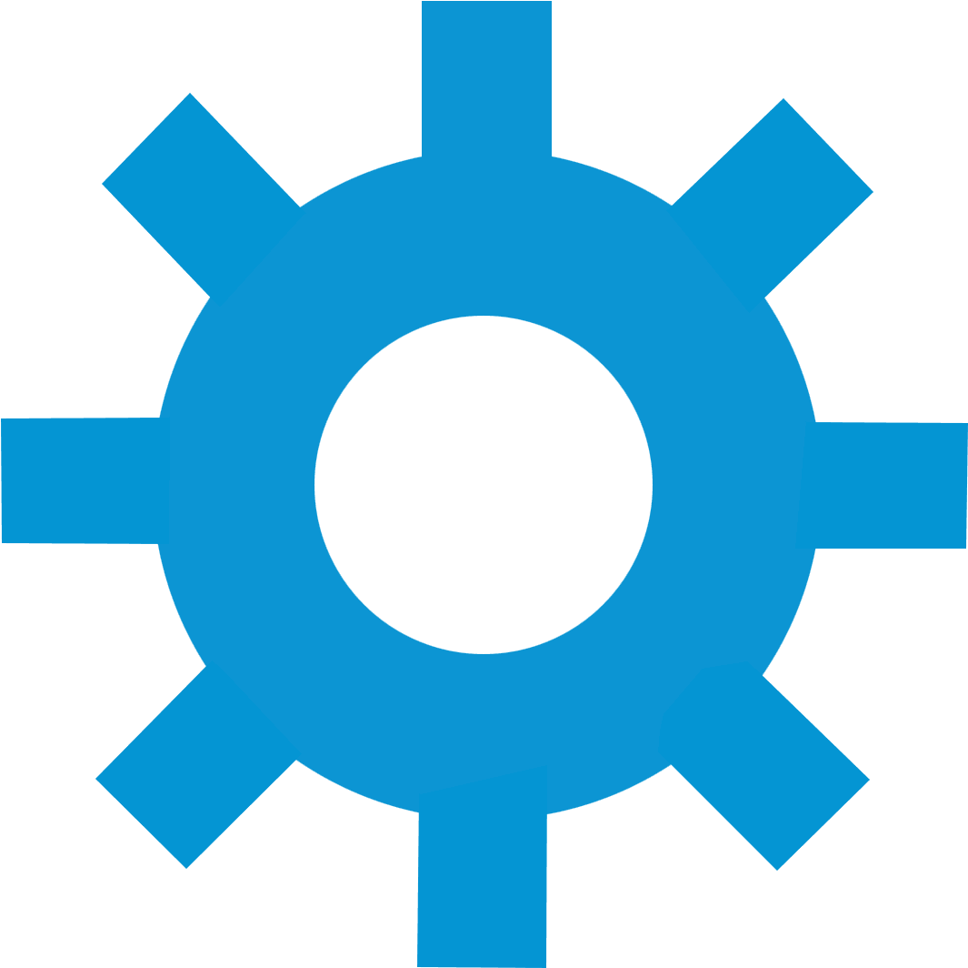 A Blue Gear With A Black Background
