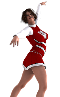 A Woman In A Cheerleader Outfit