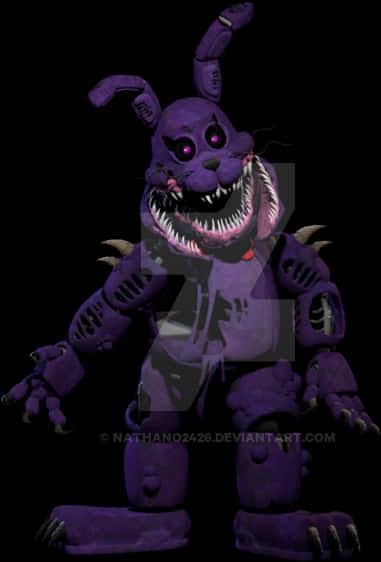 A Purple Toy Character With Sharp Teeth