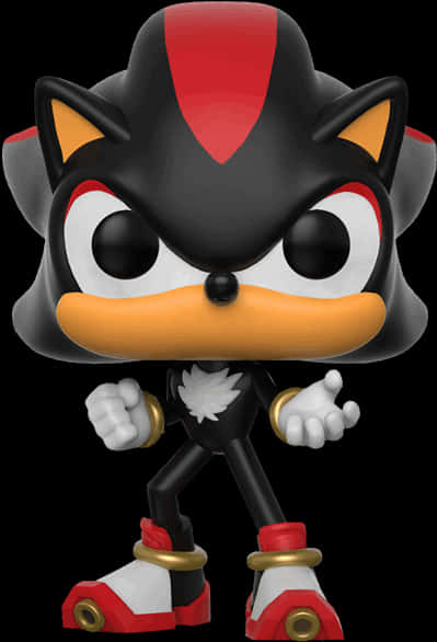 A Toy Figure Of A Black And Red Cartoon Character