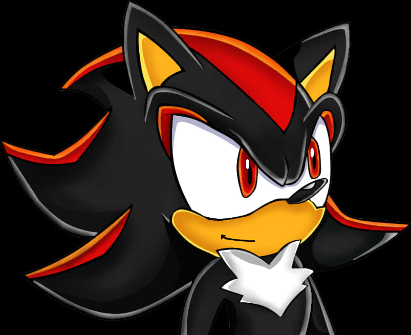 Cartoon Character Of A Black And Red Hedgehog
