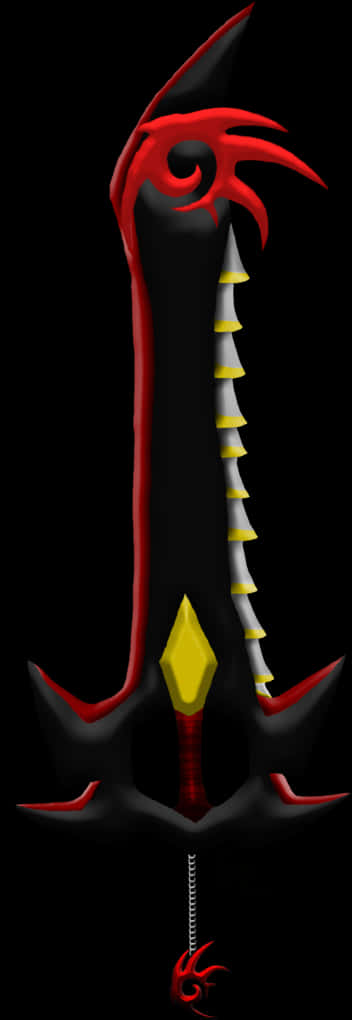 A Black And Red And Yellow Sword