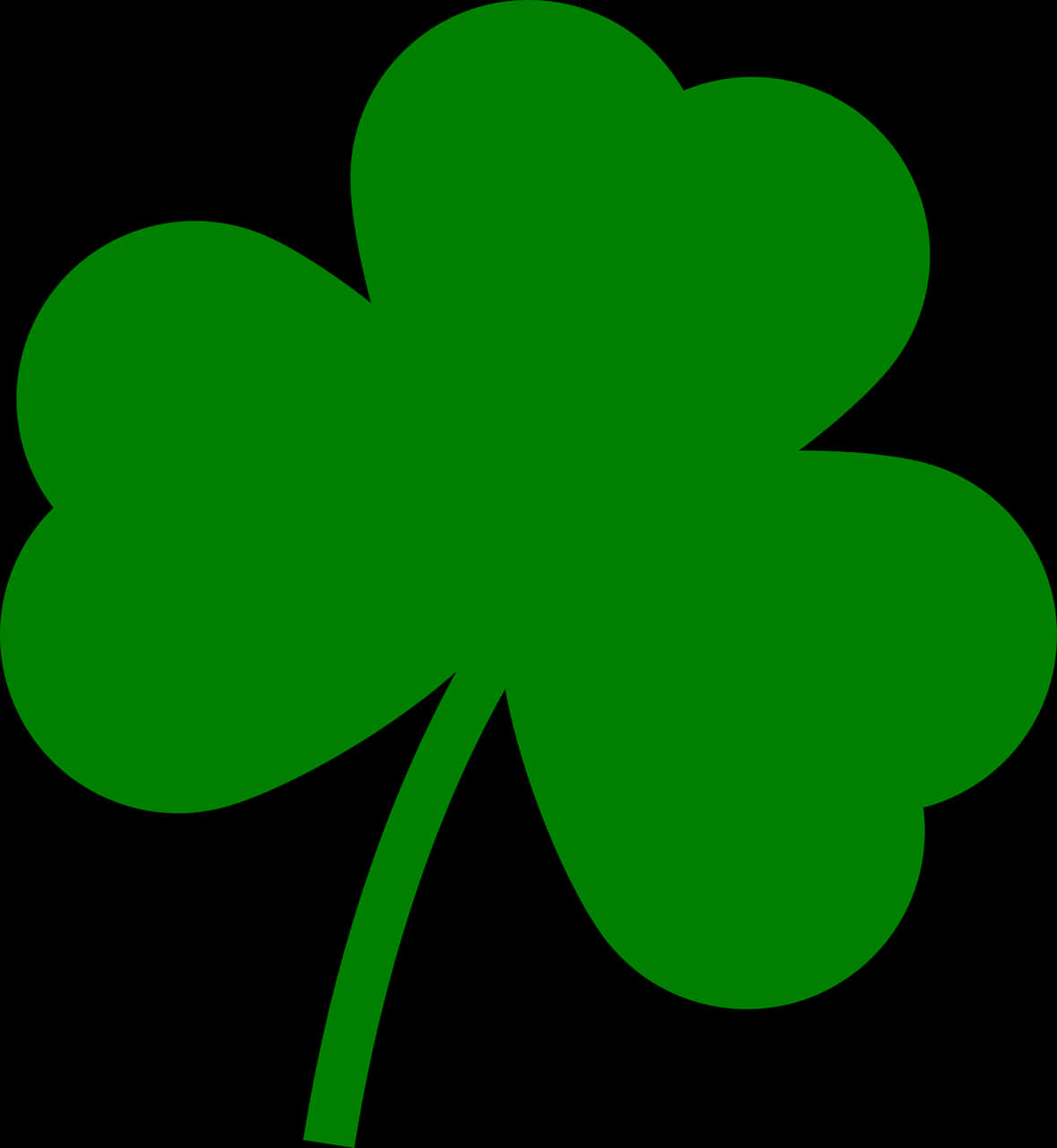 A Green Clover With A Black Background