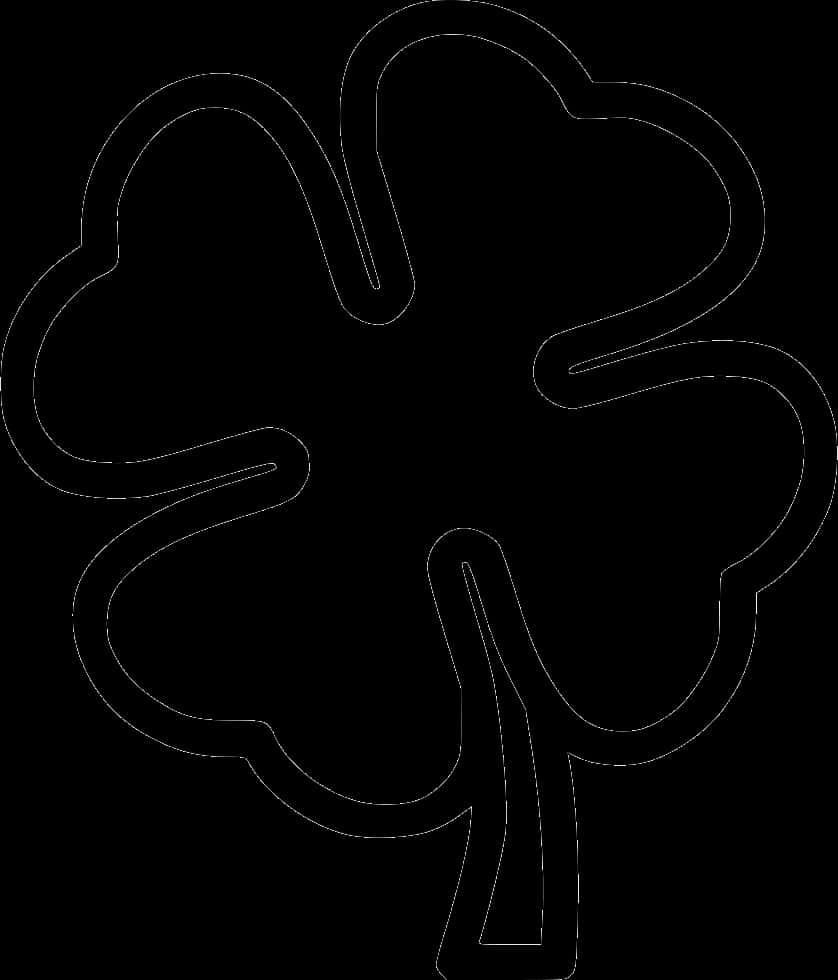 A Black Outline Of A Four Leaf Clover