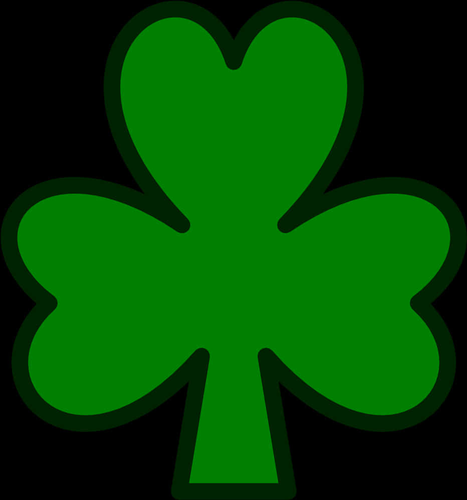 A Green Clover With Black Background