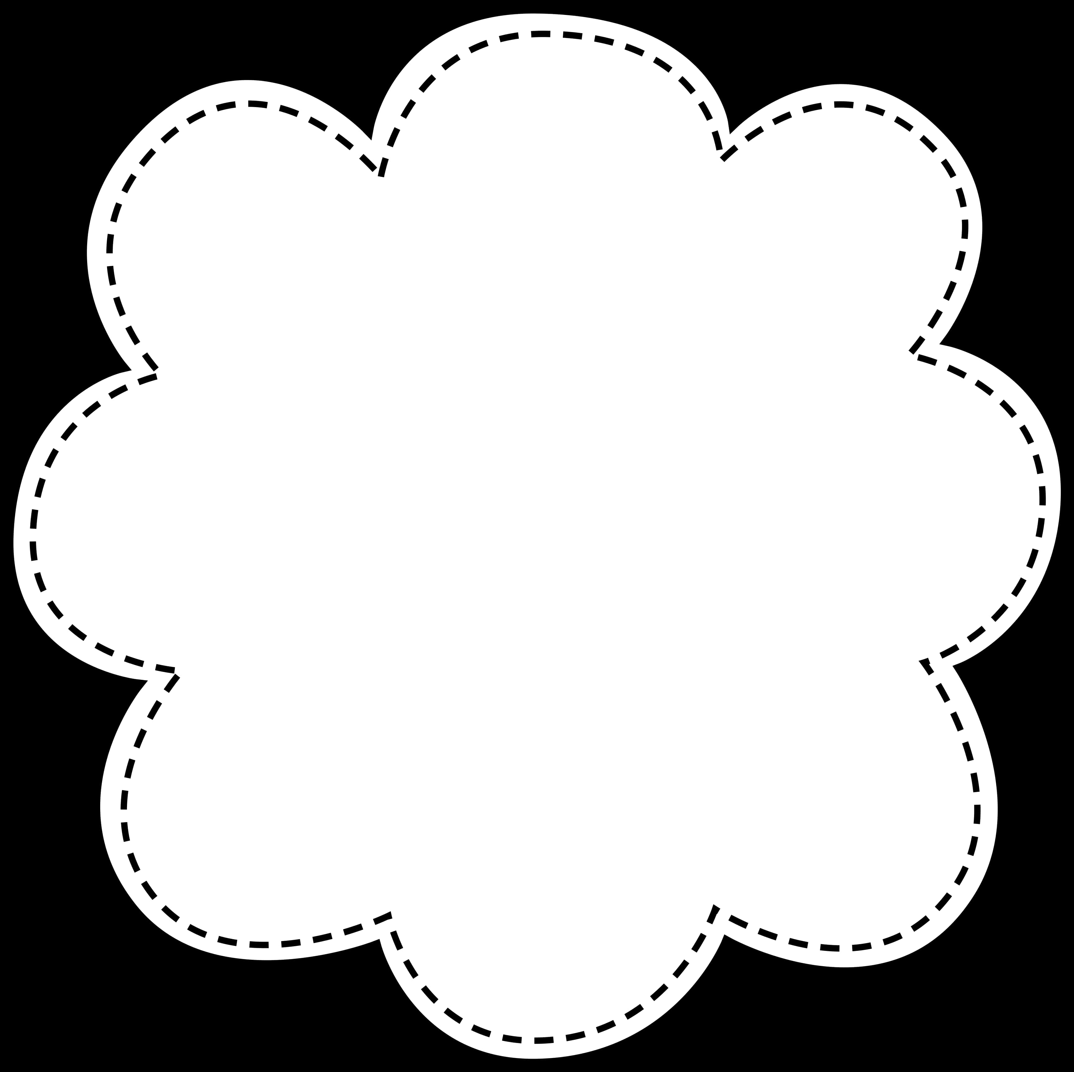 A White Flower Shaped Object With Dotted Lines