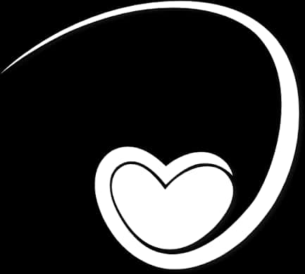 A White Heart With A Black Background