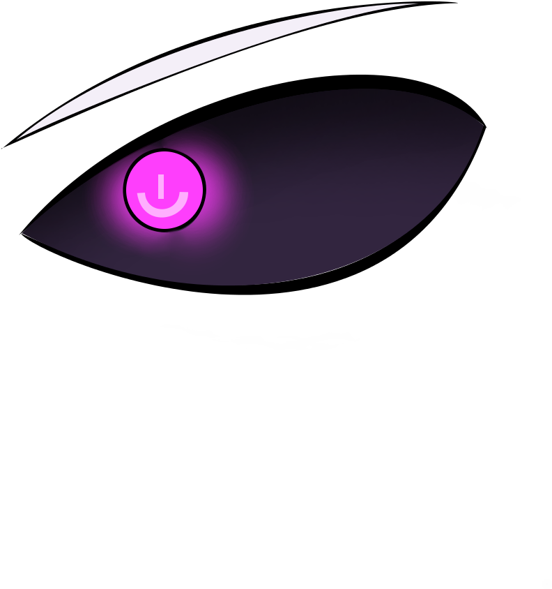 A Purple Eye With A Power Button