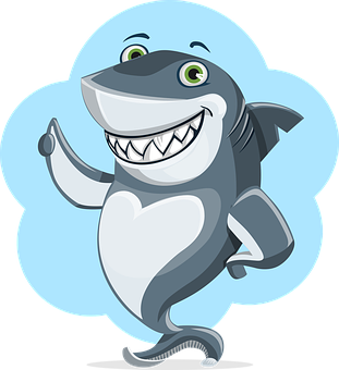 A Cartoon Shark With A Thumbs Up