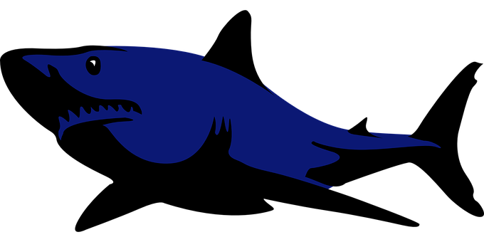 A Blue Cartoon Of A Fish