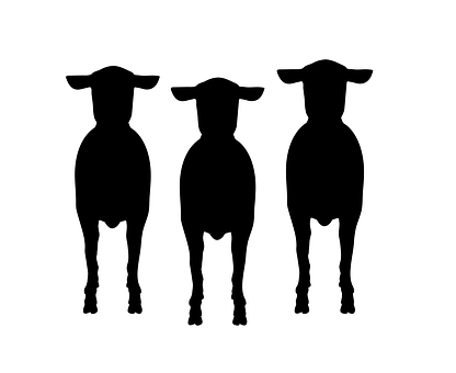 A Group Of Sheep Silhouettes