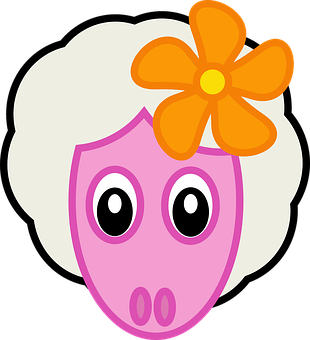 A Cartoon Of A Woman With A Flower On Her Head