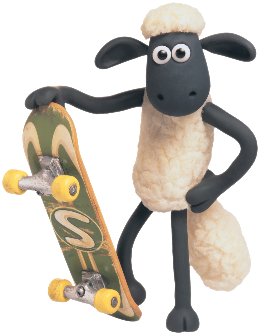 A Cartoon Sheep Holding A Skateboard