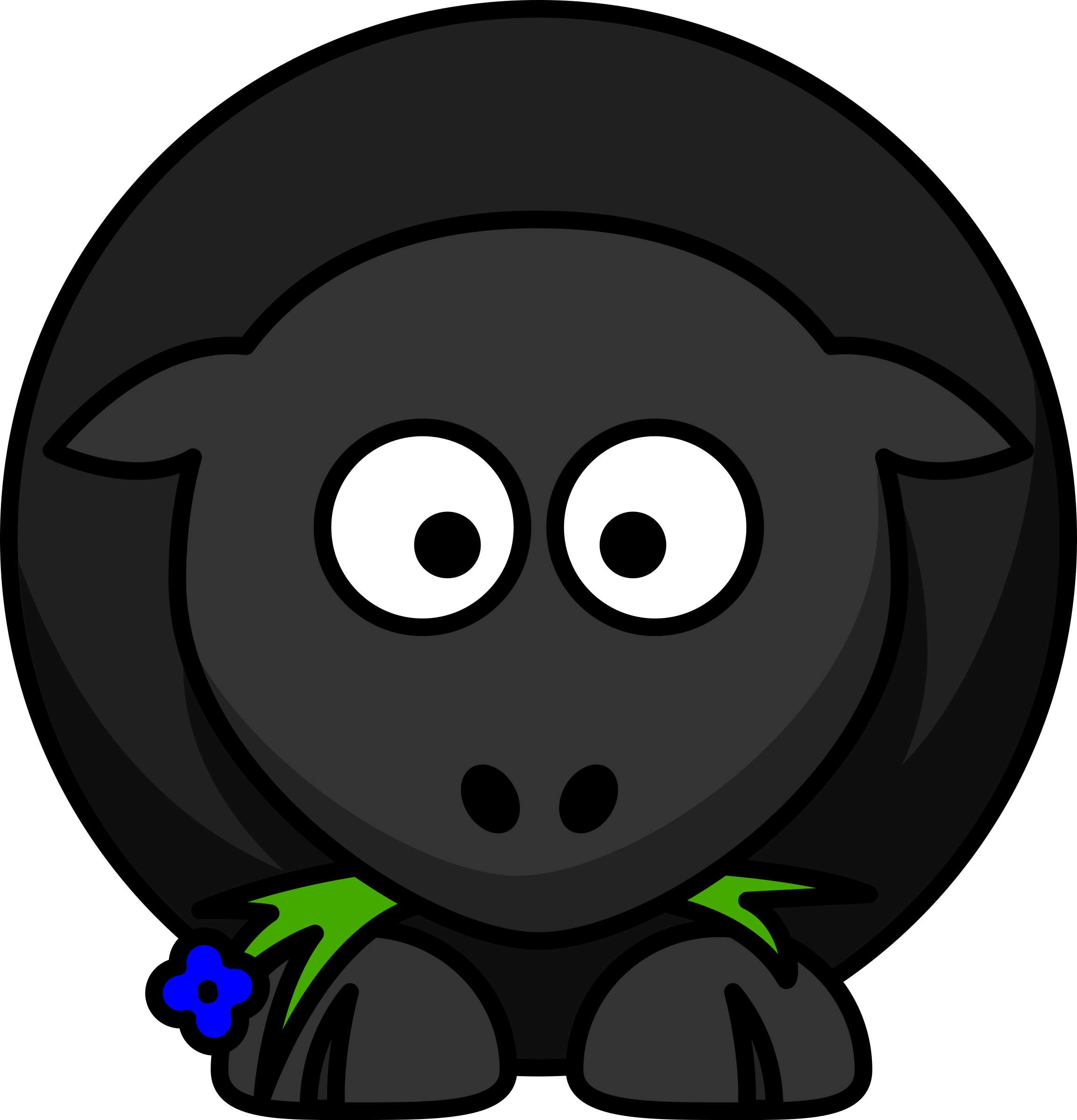 A Cartoon Of A Black Sheep