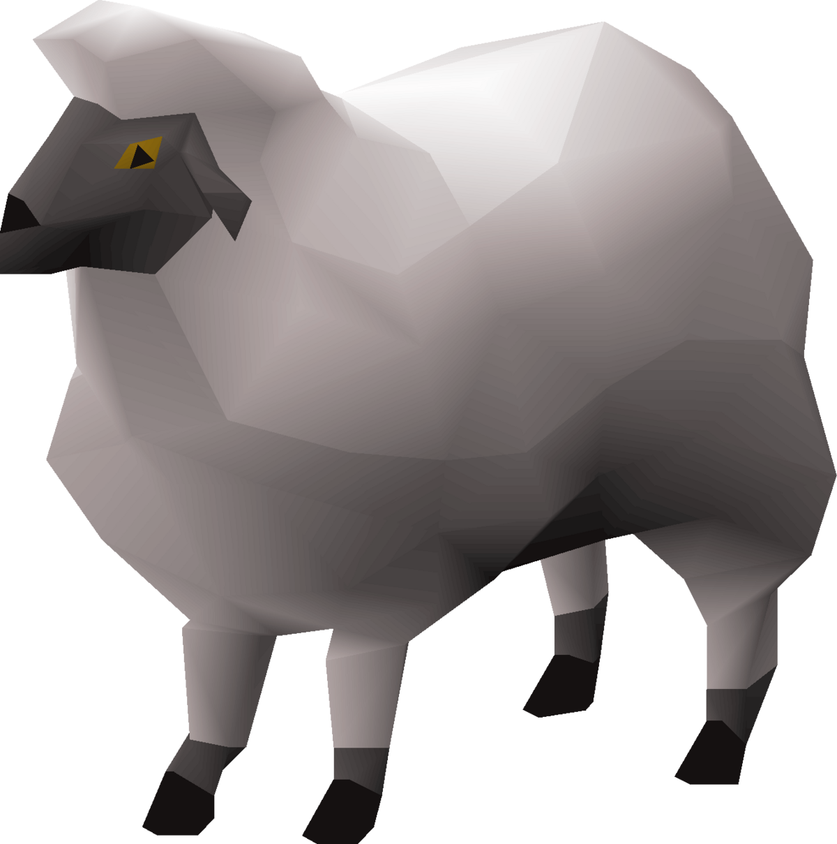 A Low Poly Sheep With Black Legs
