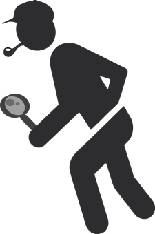 A Black Silhouette Of A Person Holding A Magnifying Glass