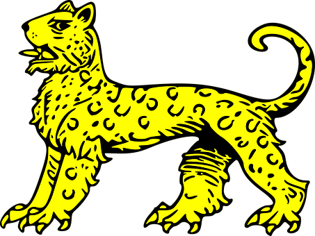 A Yellow Leopard With Black Background