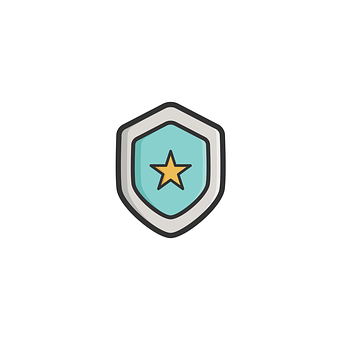A Blue Shield With A Yellow Star