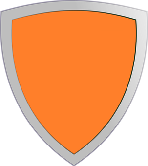 An Orange Shield With Black Border