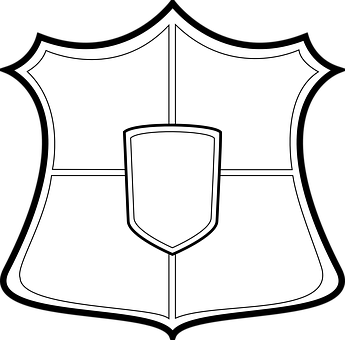 A Black And White Shield With A White Shield