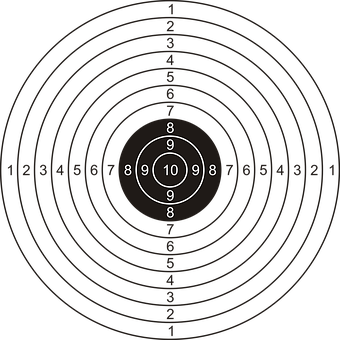 A Black And White Target With Numbers