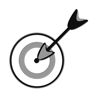 A Black And White Target With An Arrow