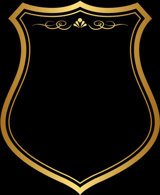 A Gold And Black Shield With Swirls