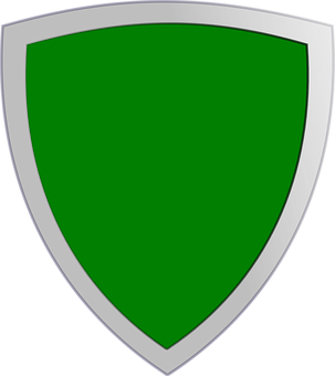 A Green Shield With Grey Border