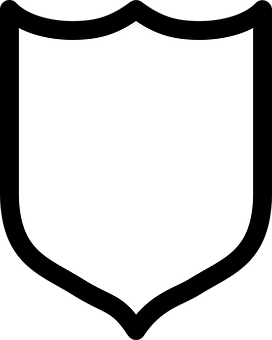 A Black And White Shield With A White Background
