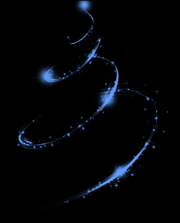 A Blue Swirly Light Swirls And Stars