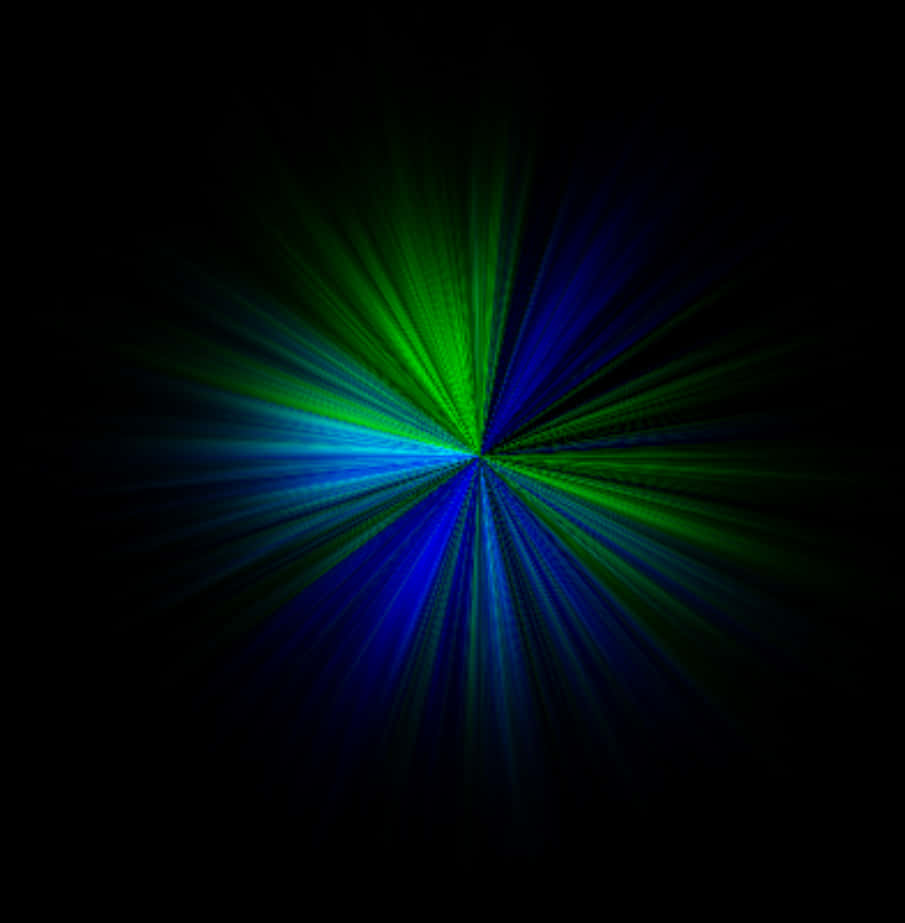 A Blue And Green Light Burst