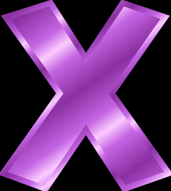 A Purple X In A Black Background