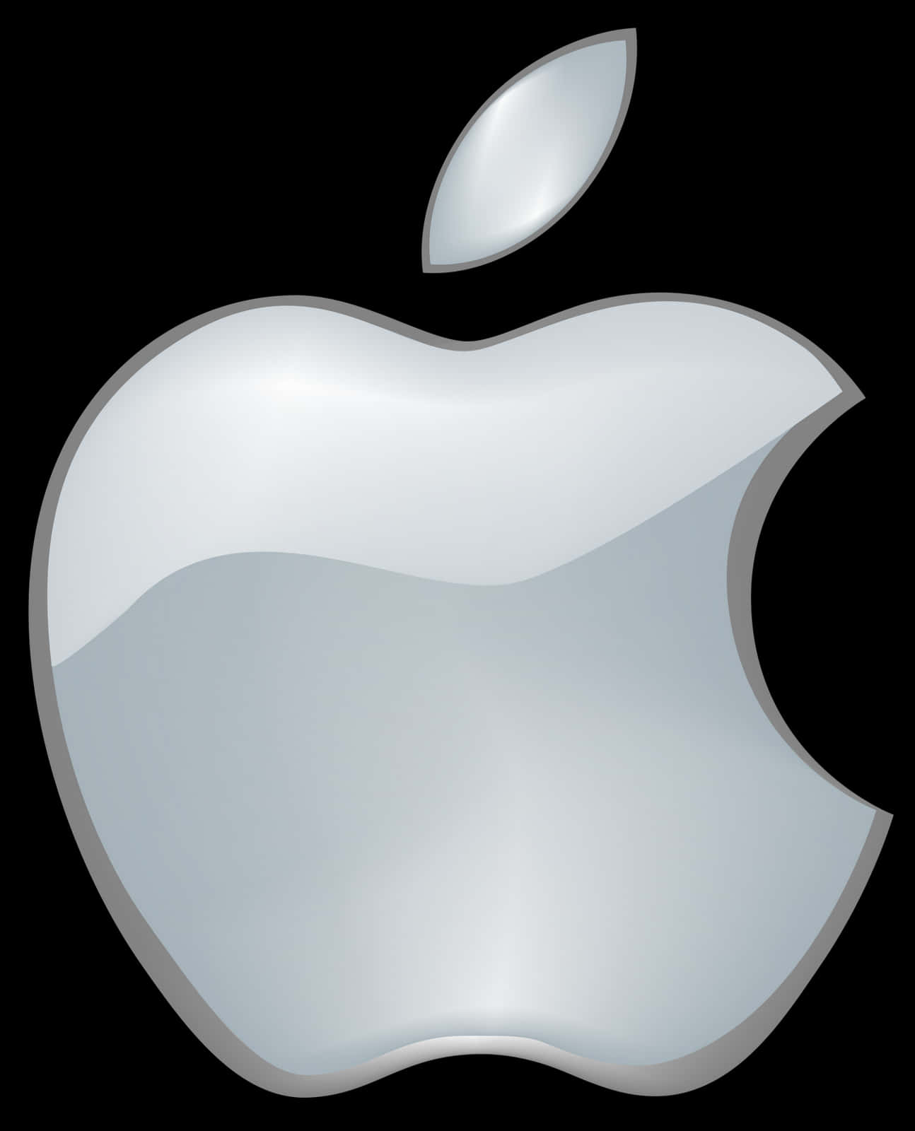 Shiny Silver Apple Logo