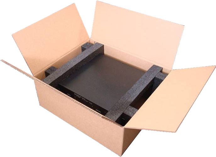 A Box With A Black Rectangular Object Inside