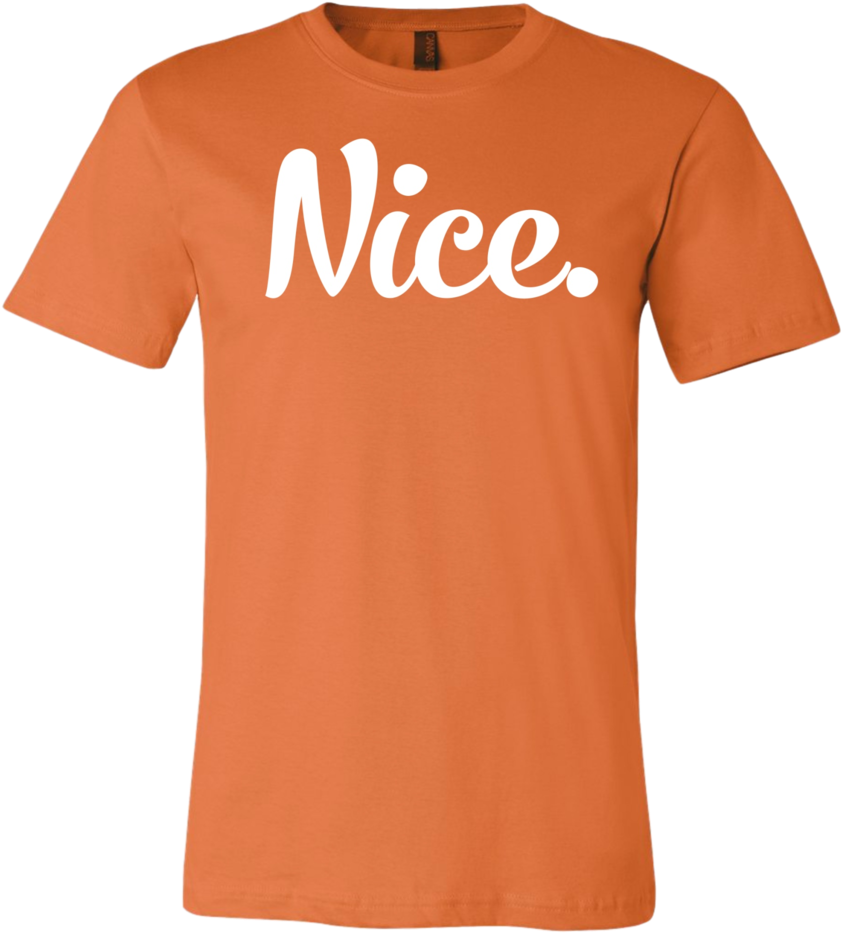 A Orange T-shirt With White Text