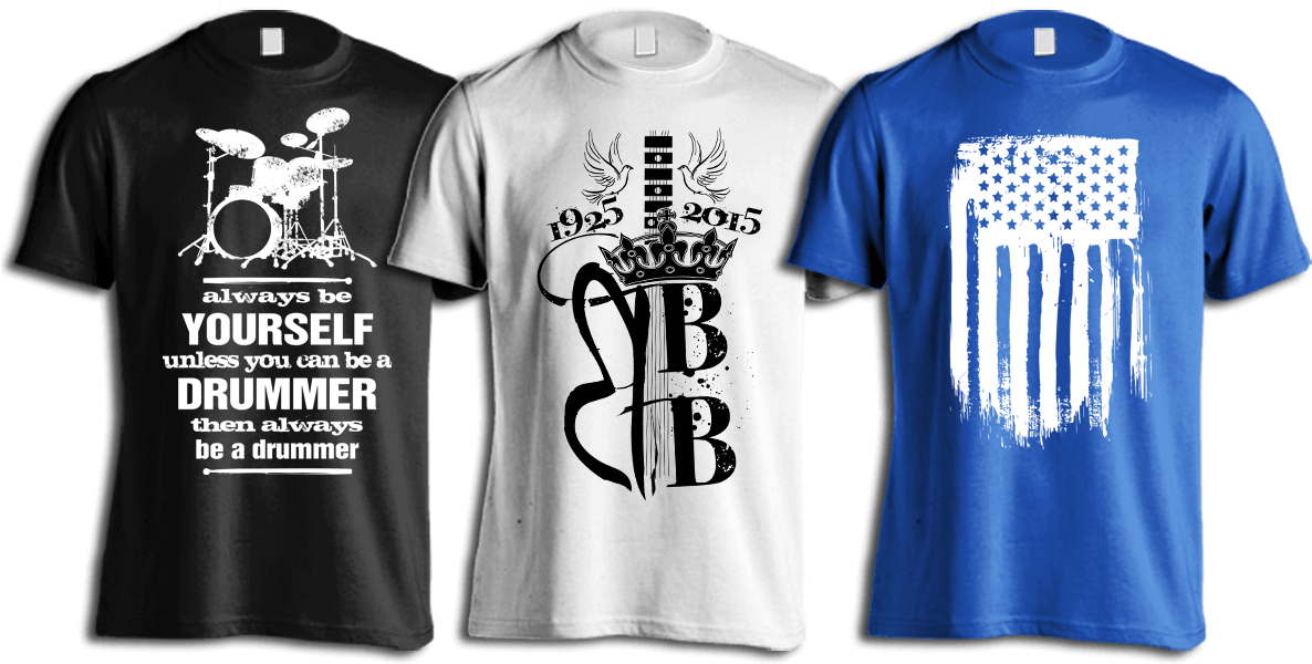 A Group Of T-shirts With Different Designs
