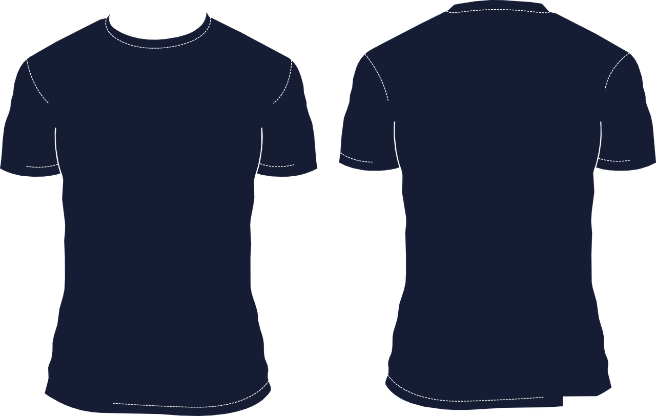 A Front And Back View Of A Blue Shirt