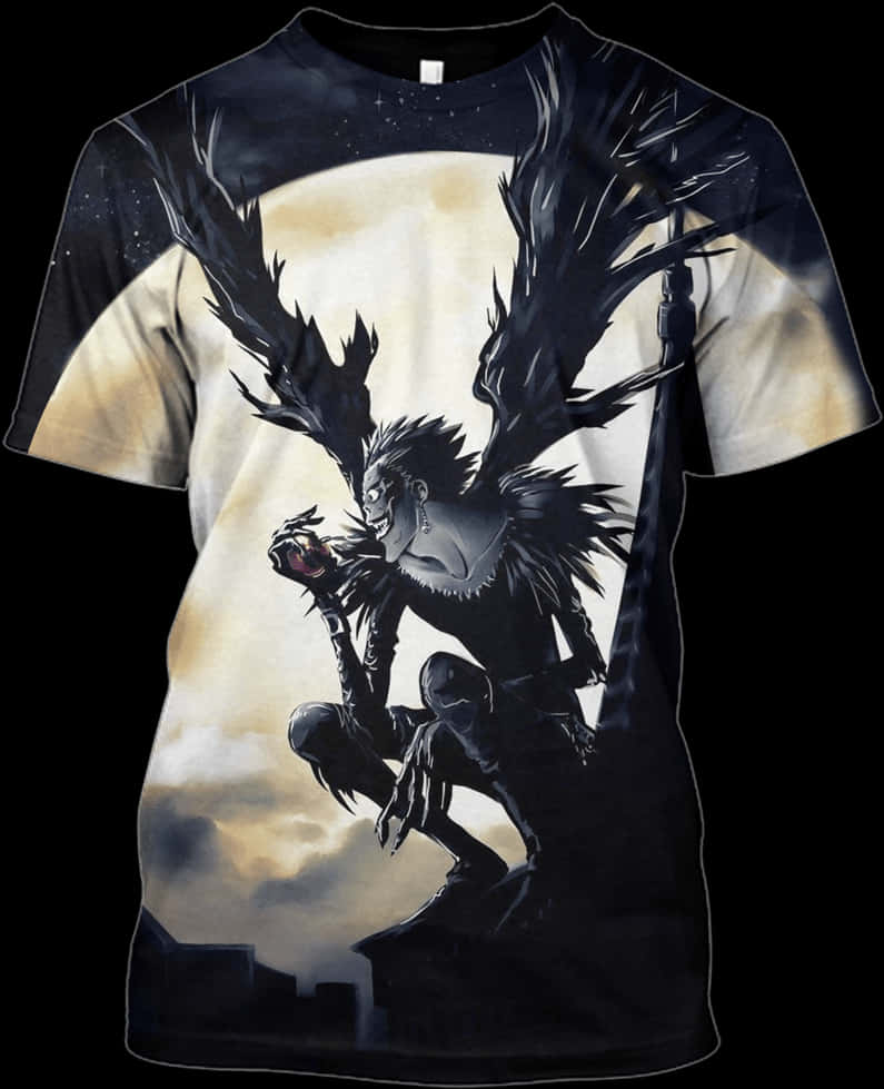A T-shirt With A Picture Of A Man And A Bat