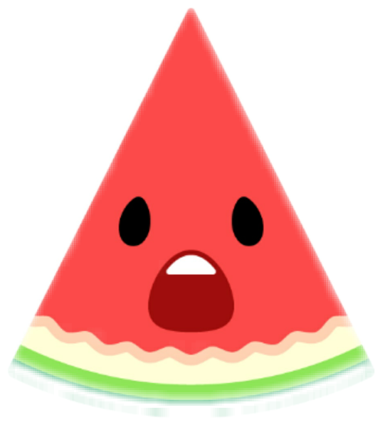 A Watermelon With A Surprised Face