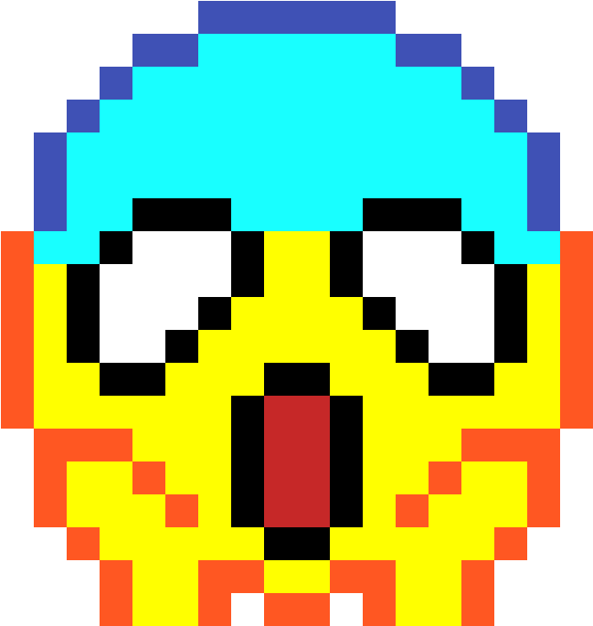 A Pixelated Cartoon Of A Skull