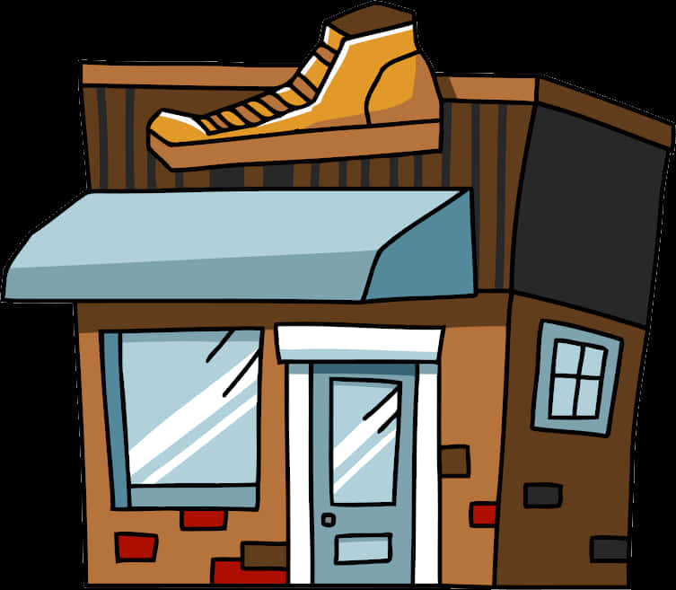A Cartoon Of A Shoe Store