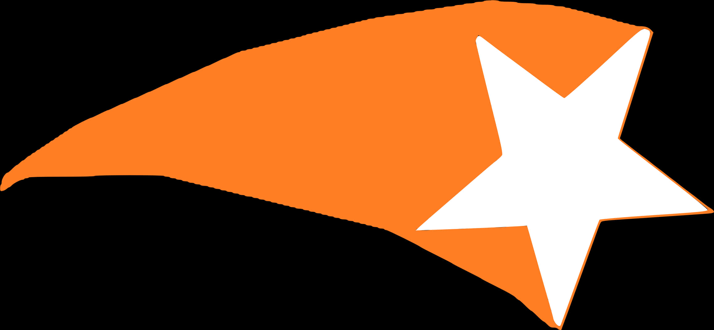 A White Star On An Orange And Black Background