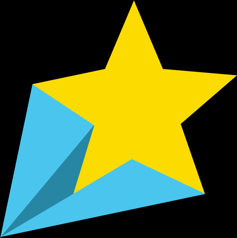 A Yellow Star With Blue Triangle