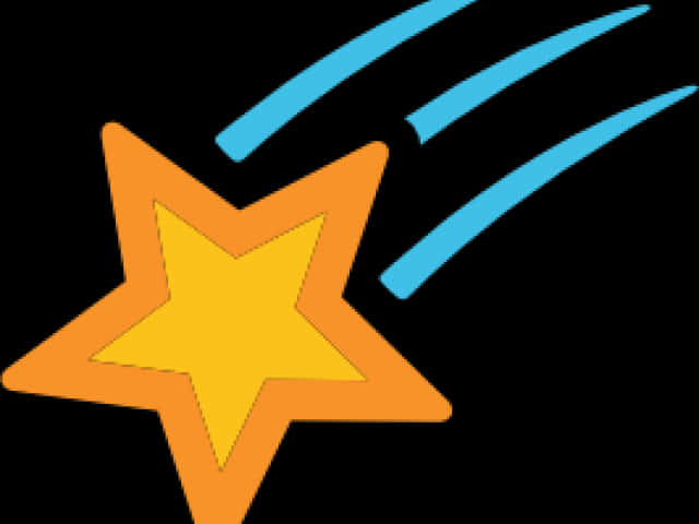 A Star With Blue Lines And A Black Background