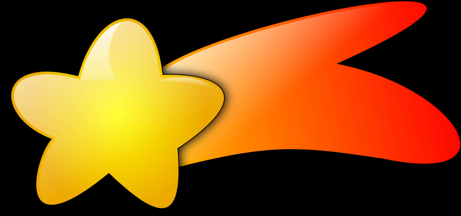 A Yellow Star With Red And Orange Background