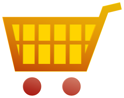 A Yellow And Red Shopping Cart